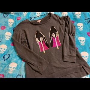Womens L juicy Couture high heel sweater